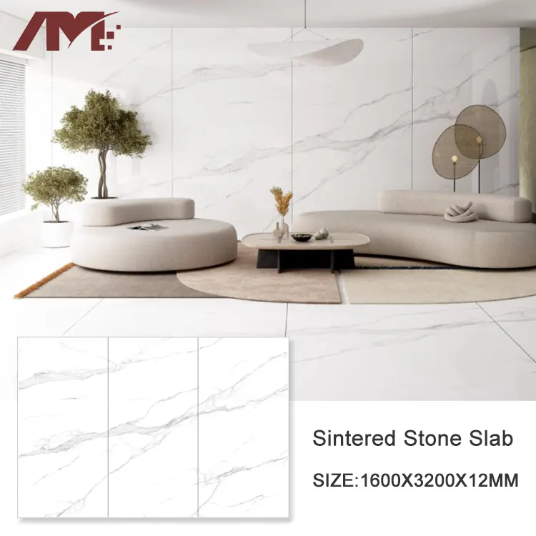Carrara Polished Sintered Stone Slab 300x120mm