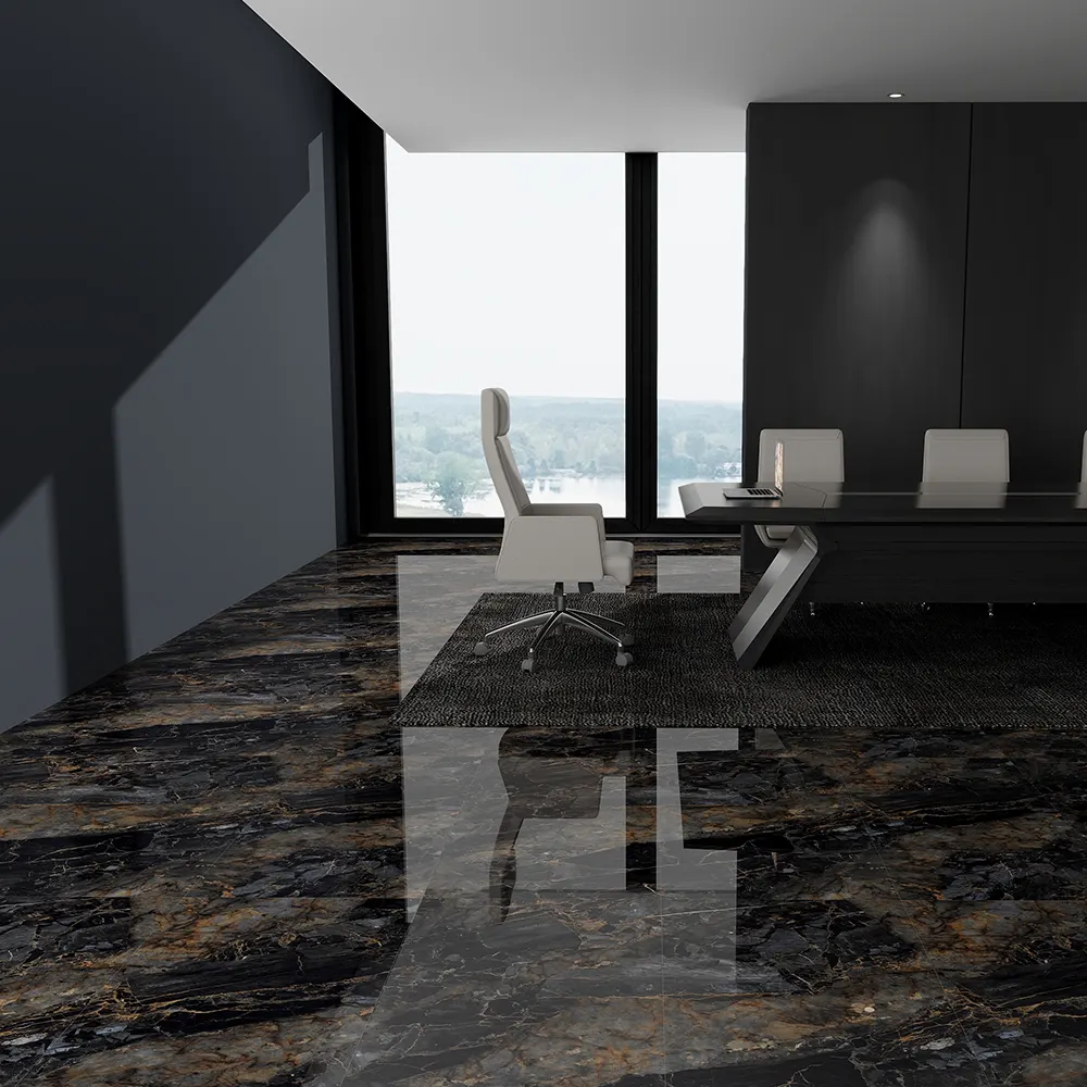 Non-Slip Stone-Look Polished Porcelain Wall And Floor Tile 600x1200mm
