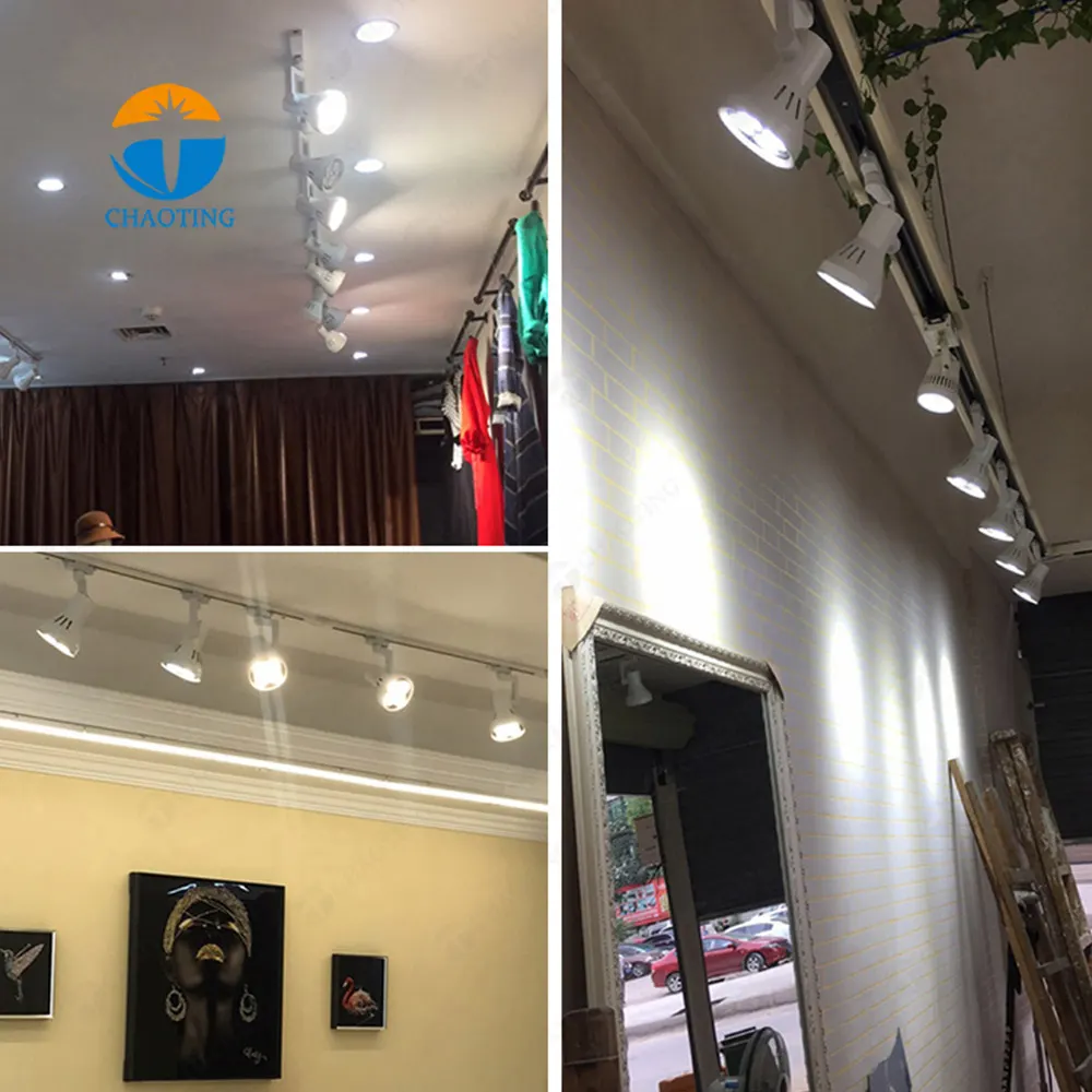 Adjustable Aluminum LED Track Spotlight 15-45W For 3-Wire Track