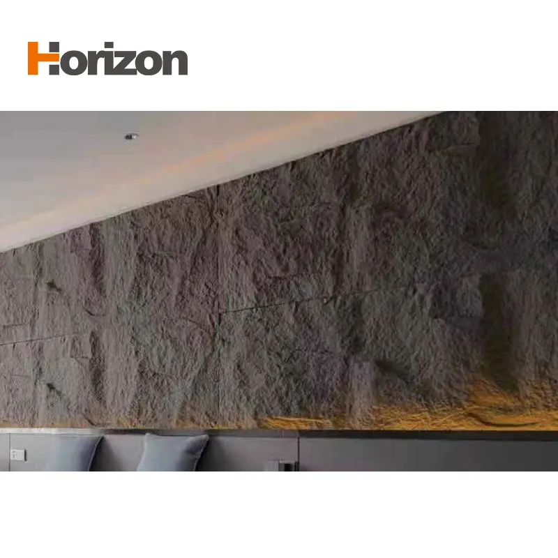 3D-Textured PU Stone-Look Wall Panel For Interior And Exterior Wall Cladding