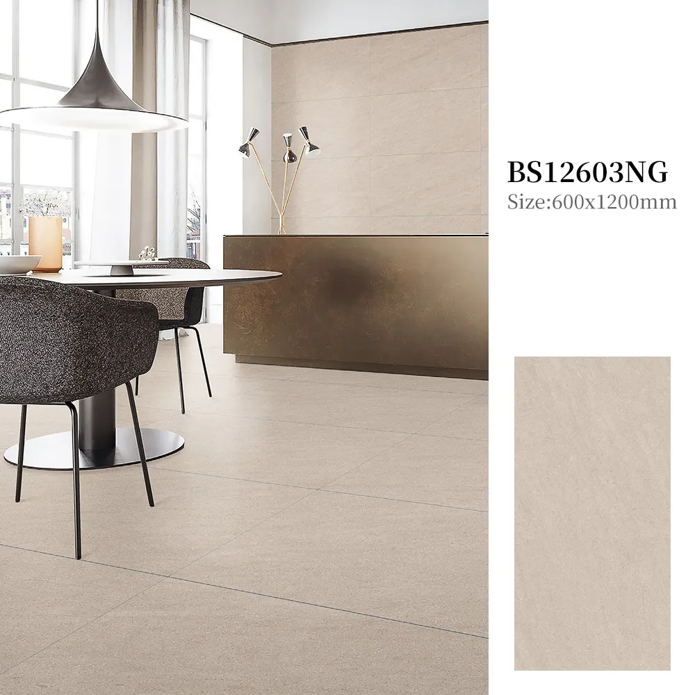 Non-Slip Stone-Look Matte Ceramic Outdoor Tile 600x1200mm