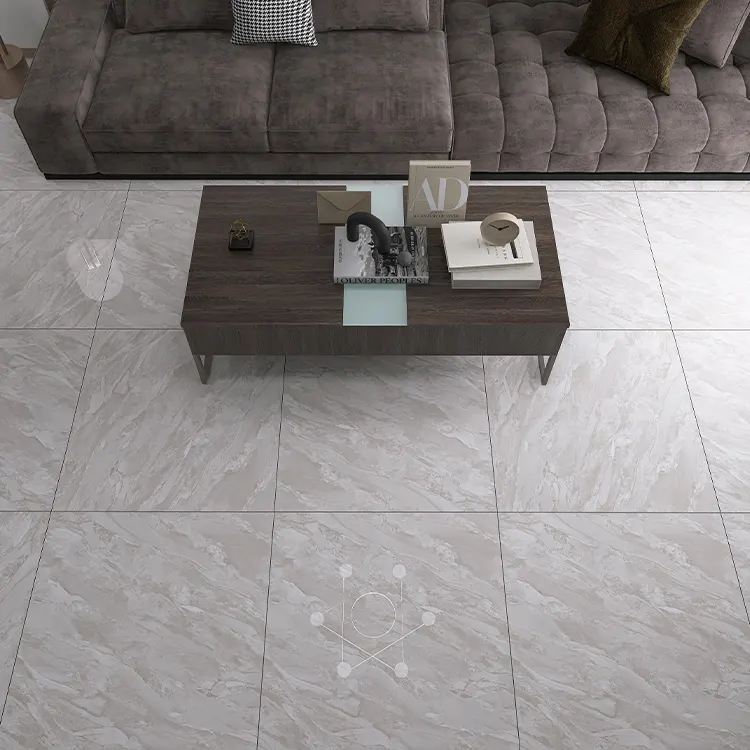Stone-Look Glossy Porcelain Floor Tile 600x600mm