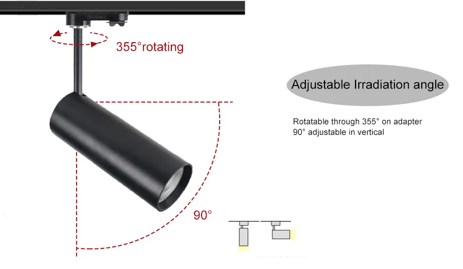 Adjustable Aluminum LED Track Spotlight 8-30W