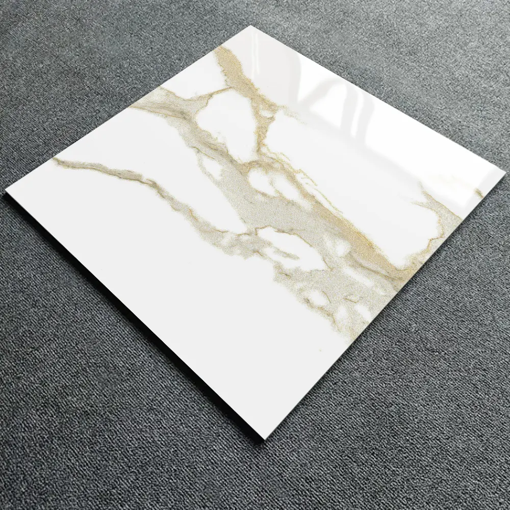 Non-Slip Marble-Look Glazed Porcelain Wall And Floor Tile 600x600mm