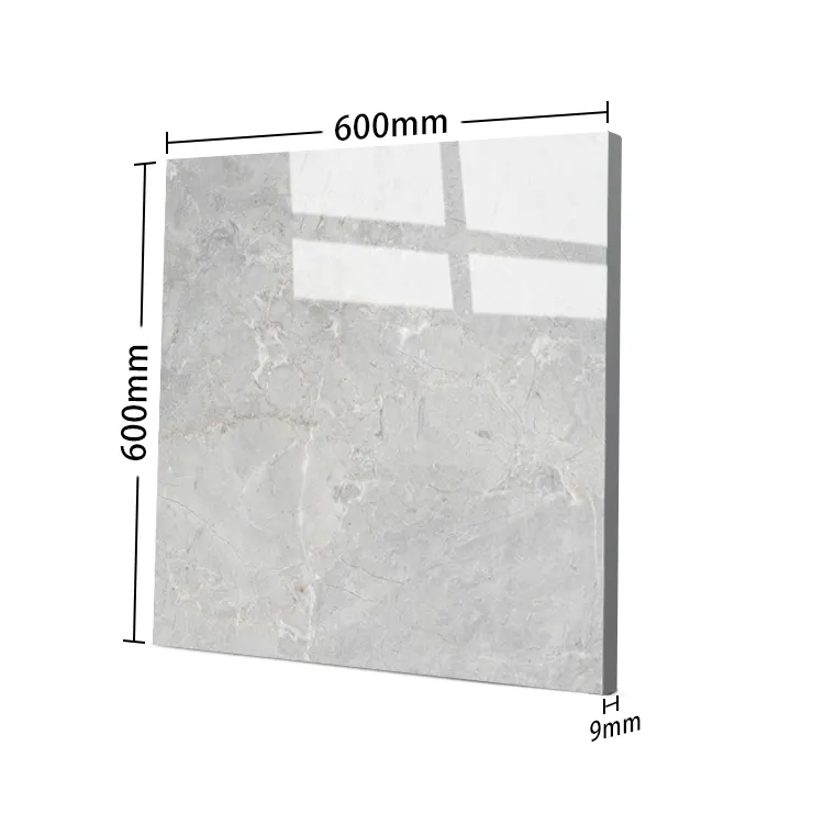 Marble-Look Glazed Polished Porcelain Tile 600x600mm