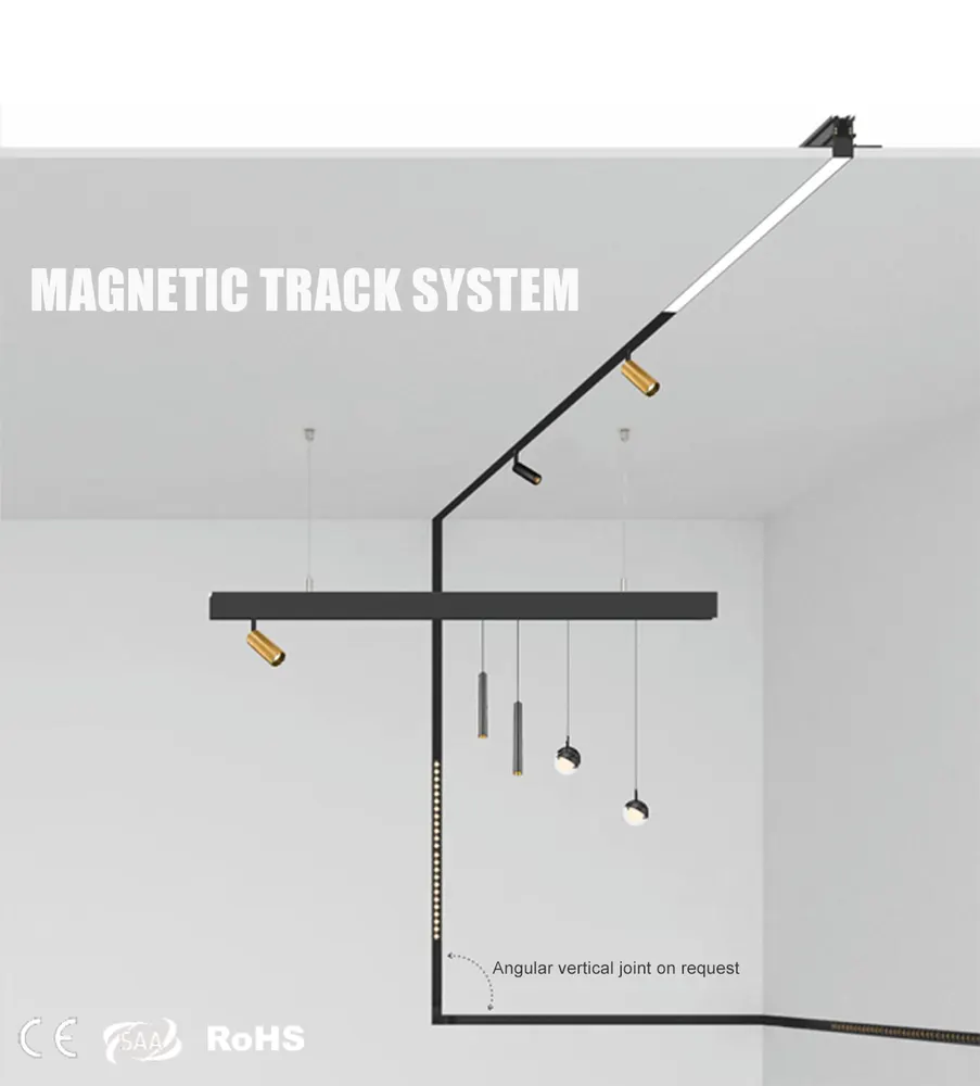 Adjustable Aluminum Magnetic LED Track Spotlight Black 6-18W 3000K/4000K/5000K