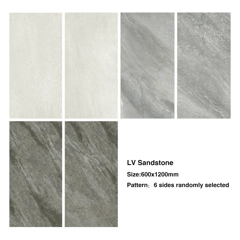 Non-Slip Stone-Look Porcelain Exterior Wall Tile 600x1200mm