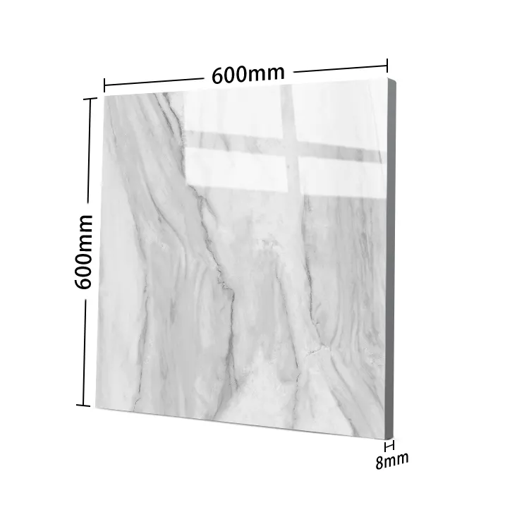 Marble-Look Polished Porcelain Floor Tile 60x60cm