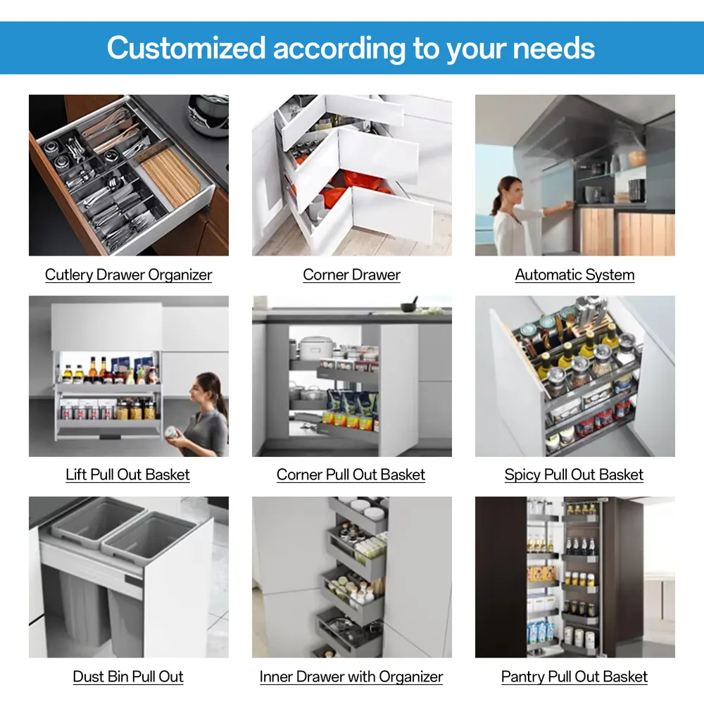 Black Modern Melamine Modular Kitchen Cabinet Set