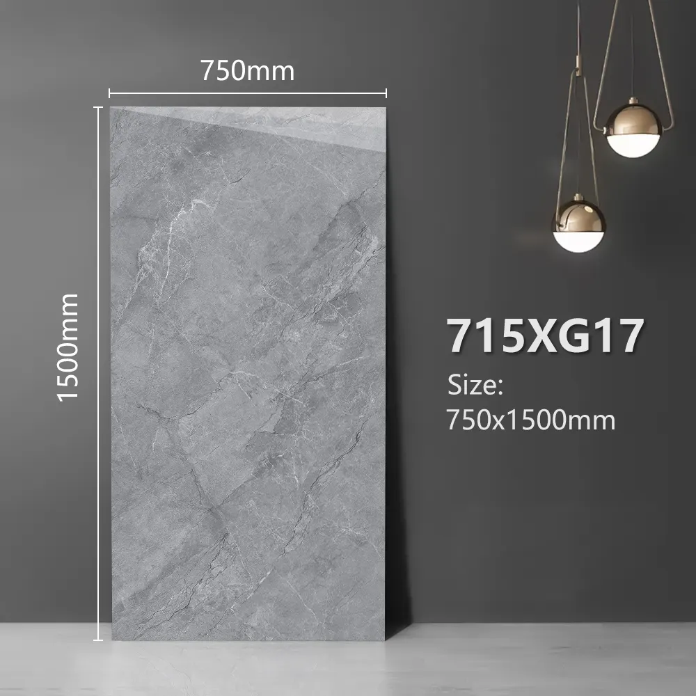 Stone-Look Polished Porcelain Floor Tile 750x1500mm