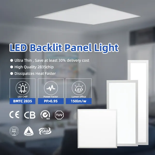 Recessed Square Aluminum LED Panel Light 600x600/300x1200 48W