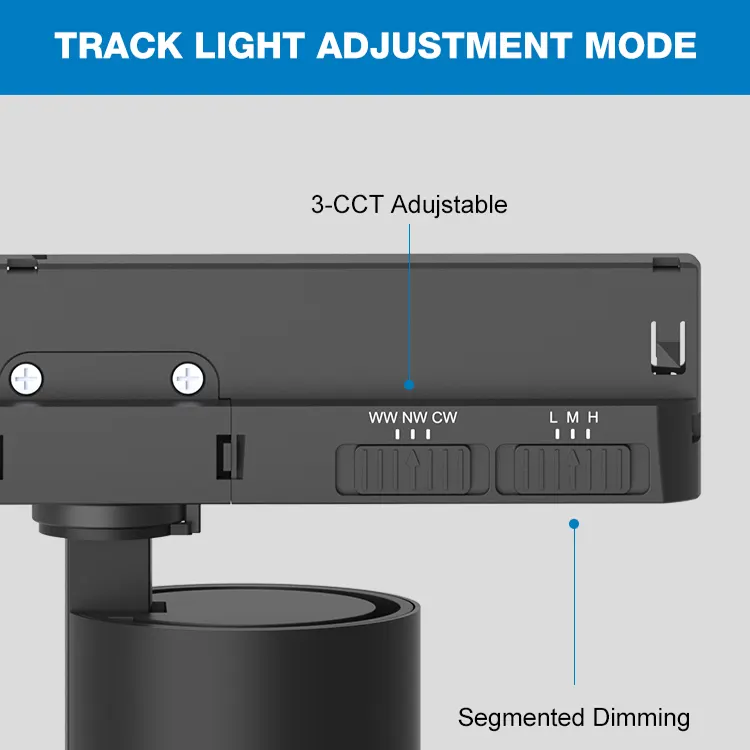 Anti-Glare Aluminum LED Track Spotlight Black/White 20-40W