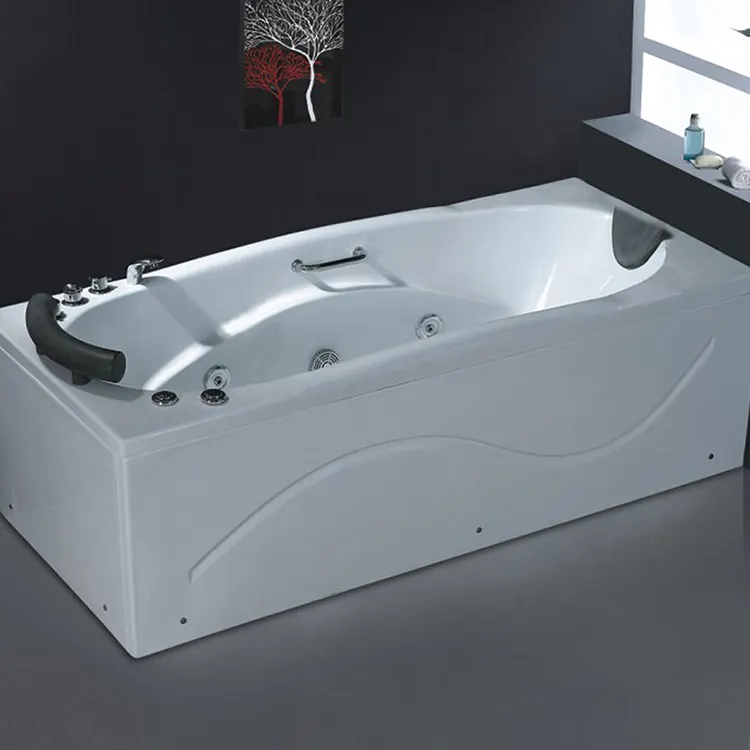 Acrylic Rectangular Whirlpool Massage Bathtub 1.8m
