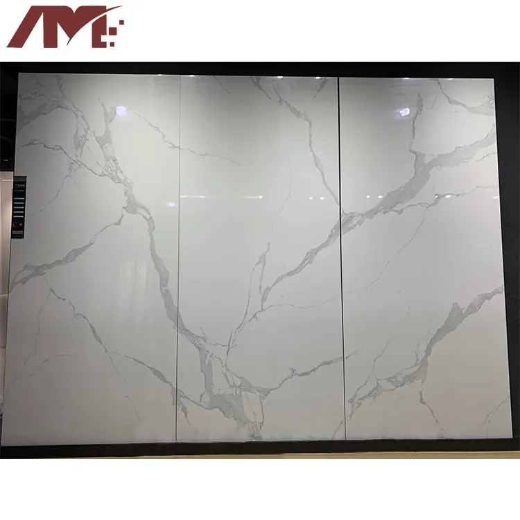 Calacatta White Polished Sintered Stone Slab 1200x2700mm product sample