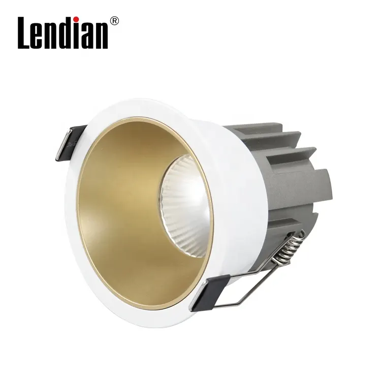 Anti-Glare Round Aluminum COB LED Downlight Black/White 6W