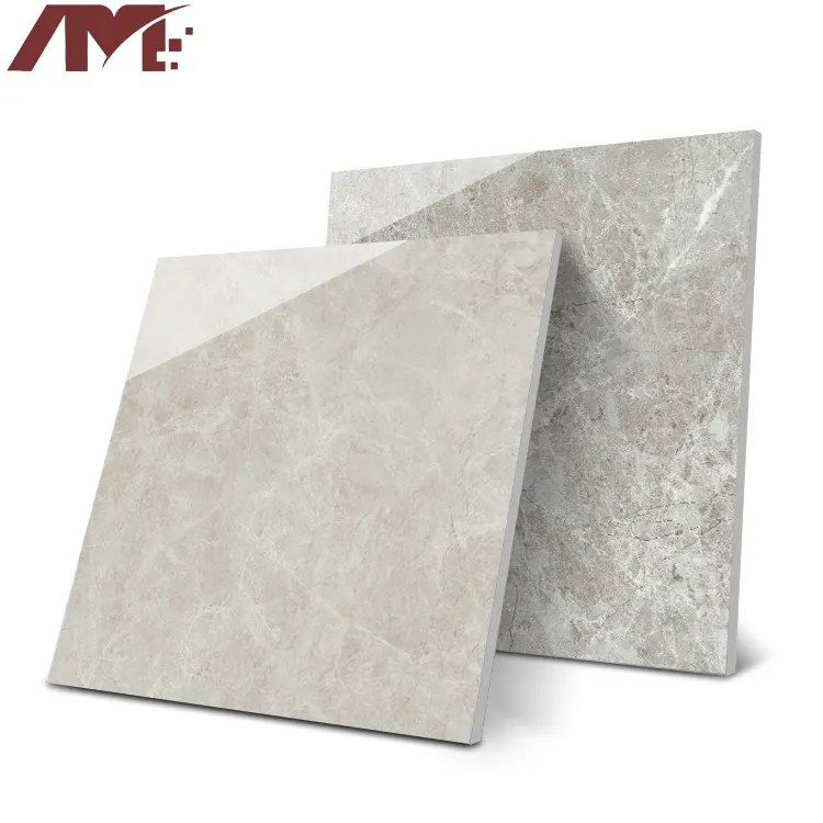 Marble-Look Glossy Porcelain Floor Tile 600x600mm