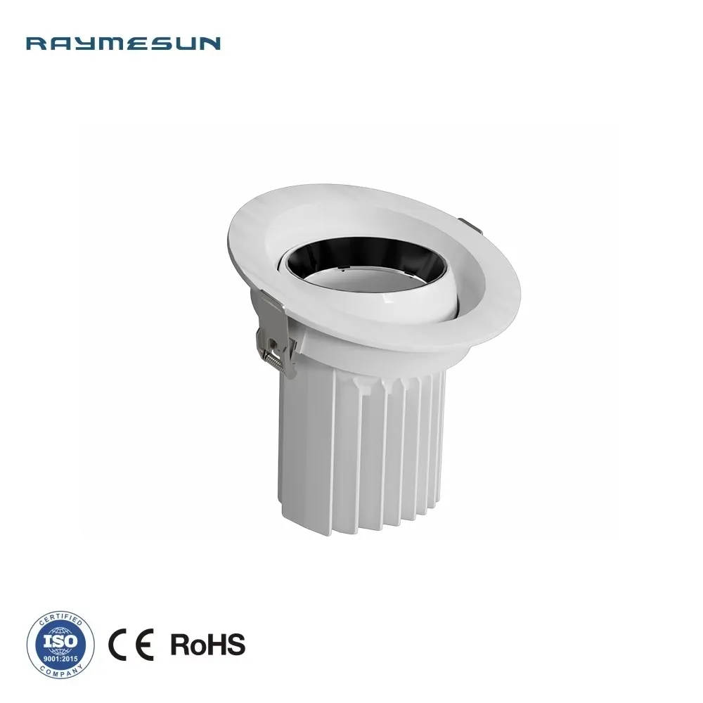 Adjustable Recessed Aluminum LED Downlight 7W 100-240V IP20 3CCT Selectable