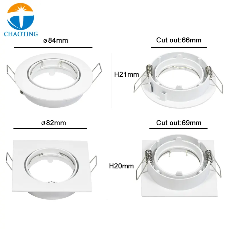 Adjustable Recessed Aluminum Downlight Housing GU10