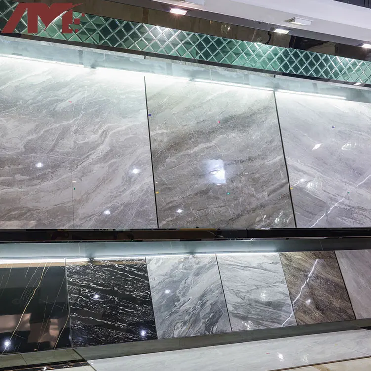 Travertine-Look Porcelain Floor Tile 1x1 product sample
