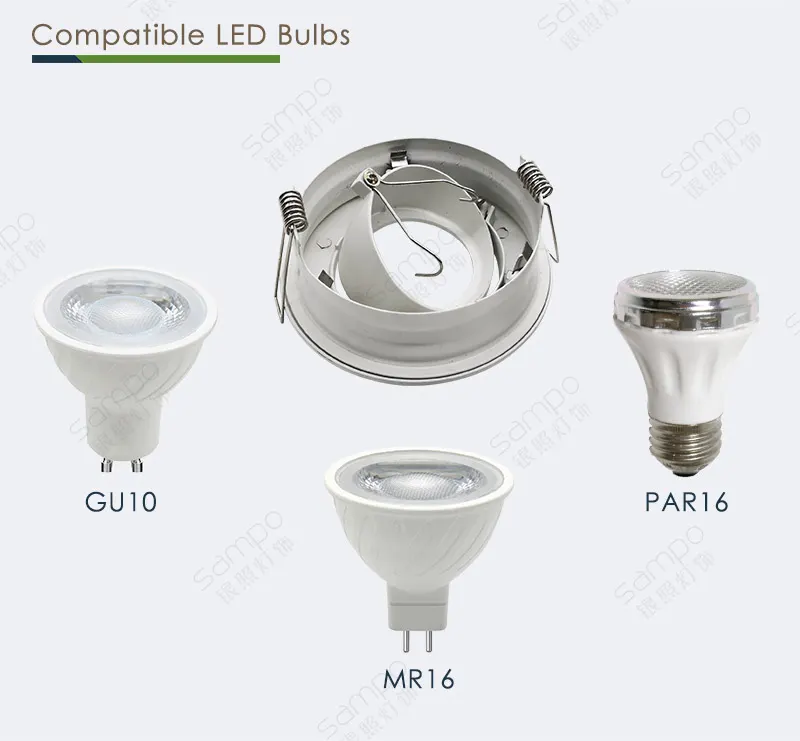 Anti-Glare Dimmable Recessed Downlight Housing GU10/MR16