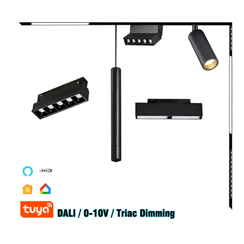 Smart Dimmable DALI Magnetic LED Track Spotlight 6-30W 48V 3CCT Selectable product sample