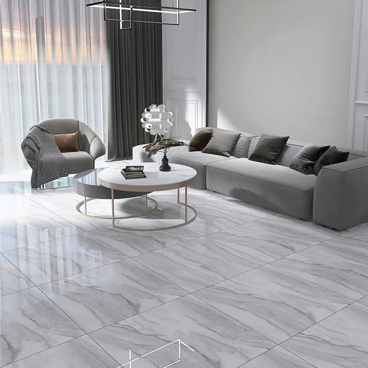 Marble-Look Polished Porcelain Floor Tile 60x60cm
