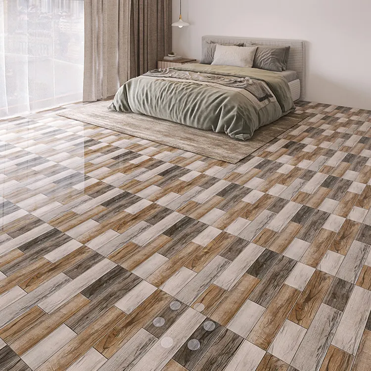 Non-Slip Wood-Look Polished Ceramic Floor Tile 600x600mm