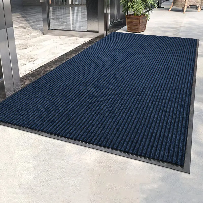 Non-Slip Ribbed Polyester Entrance Door Mat With TPE Backing