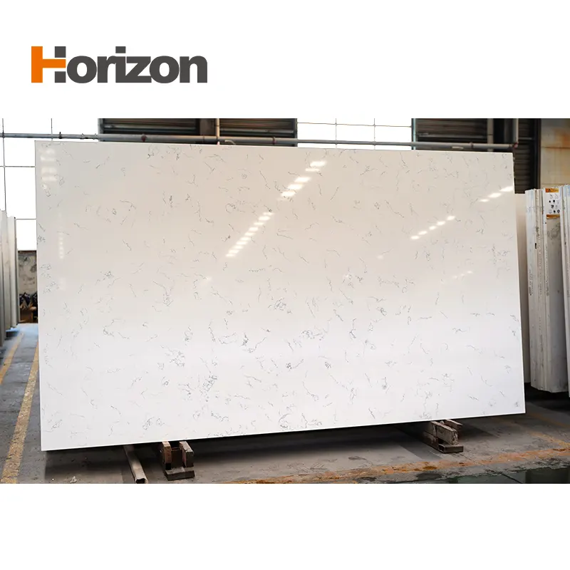 White Polished Engineered Quartz Slab 3200x1600mm