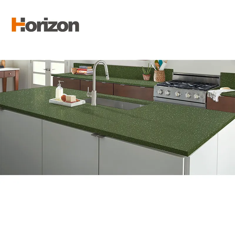 Green Engineered Quartz Slab 3200x1600mm