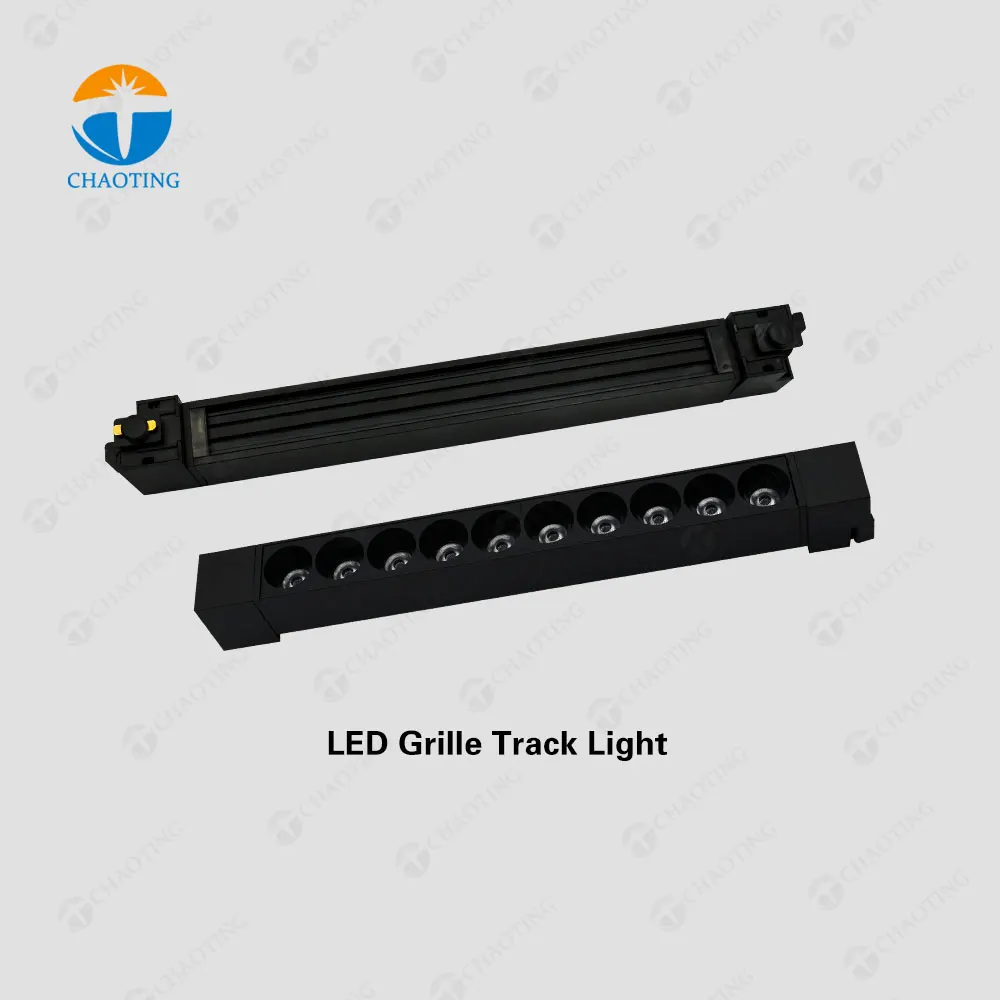Rotatable Aluminum COB LED Track Grille Spotlight 10-30W For 2-Wire Track