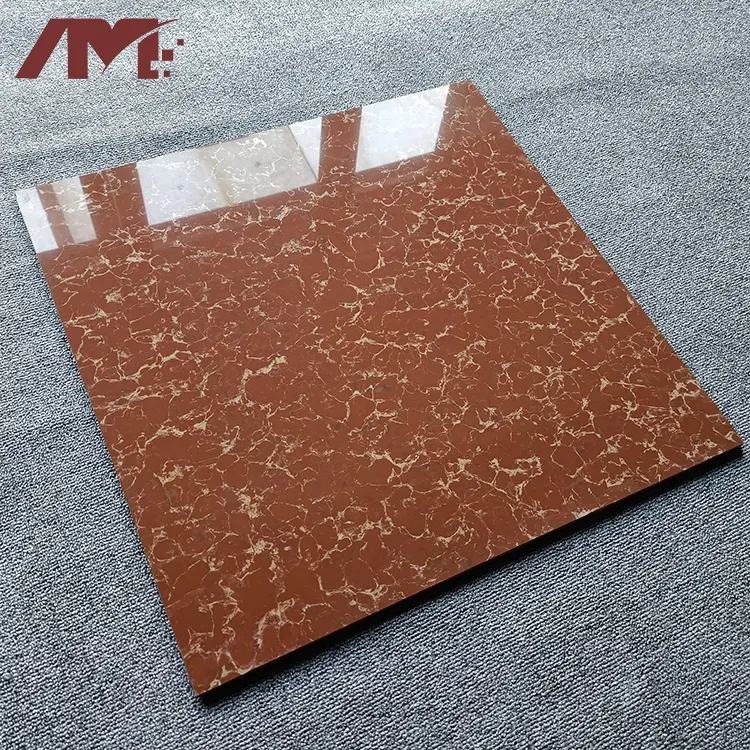 Marble-Look Beige Polished Porcelain Floor Tile 600x600mm
