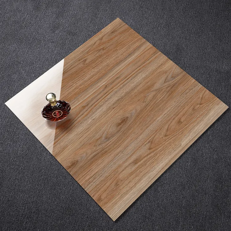 Non-Slip Wood-Look Polished Porcelain Floor Tile 600x600mm