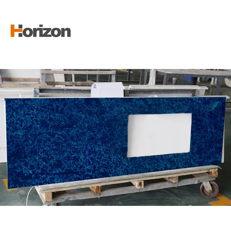 Blue Engineered Quartz Slab 3200x1600mm
