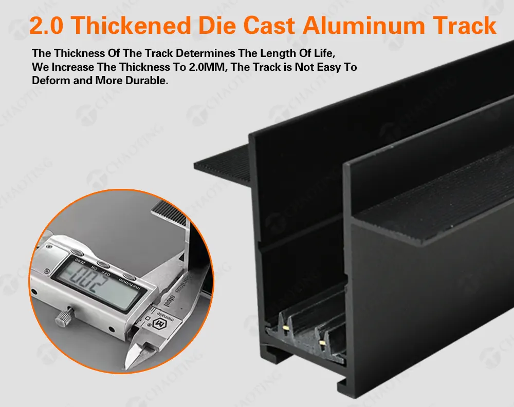 Aluminum Magnetic Lighting Track Rail Black/White 1-3m 220V