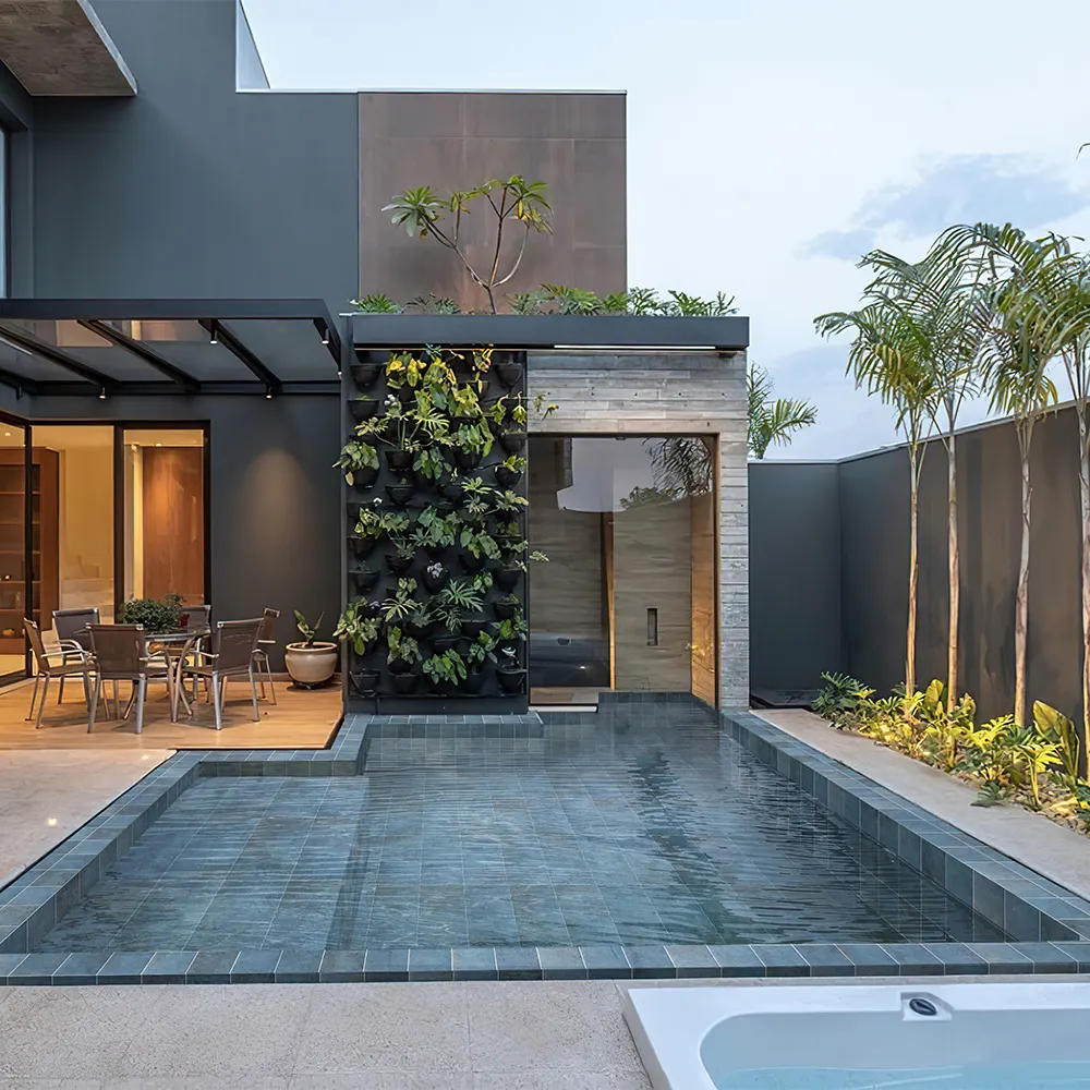 Non-Slip Stone-Look Matte Porcelain Swimming Pool Tile 300x600mm