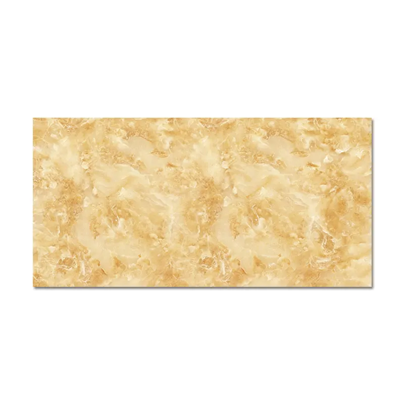 Marble-Look Beige Polished Porcelain Floor Tile 18x12