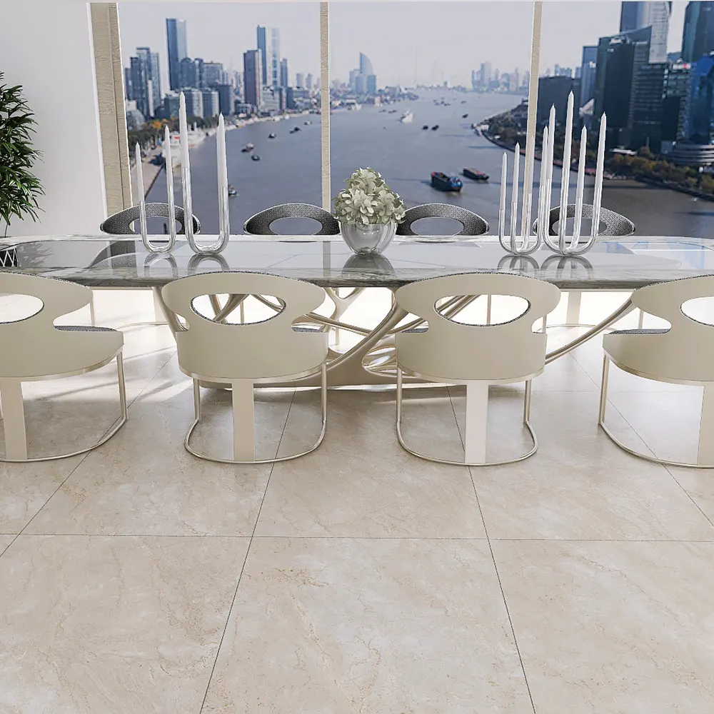 Marble-Look Polished Porcelain Wall And Floor Tile 750x1500mm