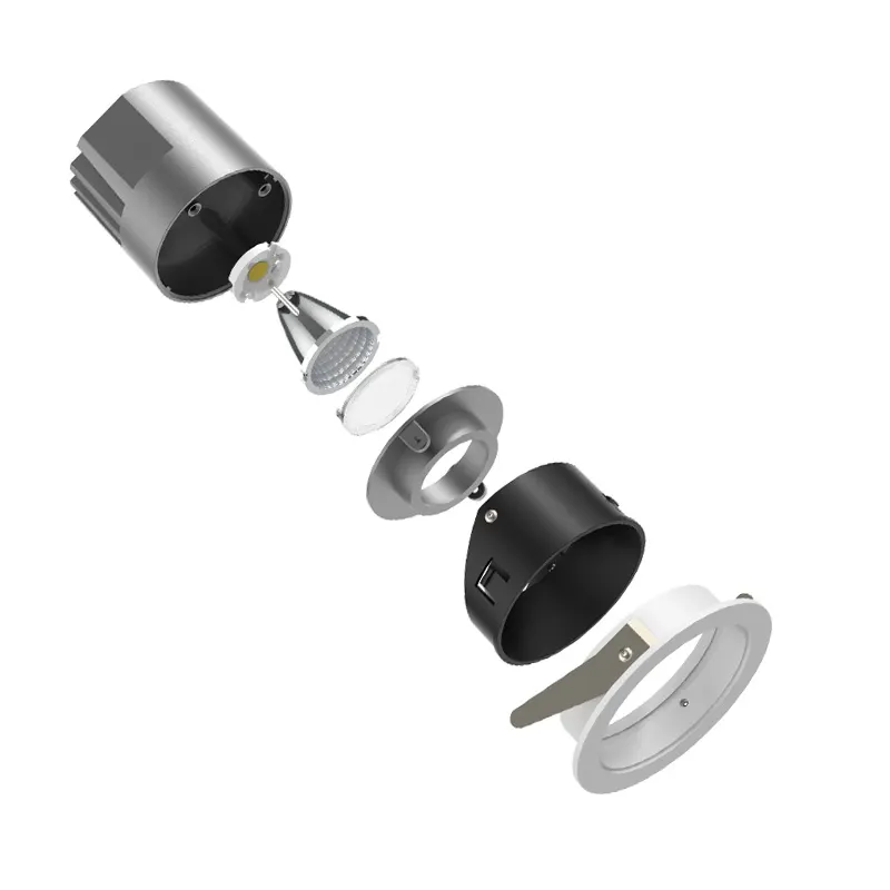 Trimless Recessed Aluminum LED Downlight IP65 75mm