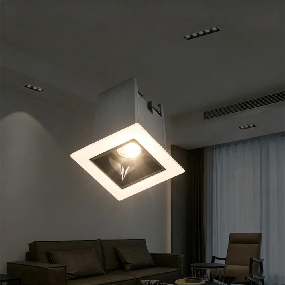 Recessed Square Aluminum LED Grille Spotlight Black/White