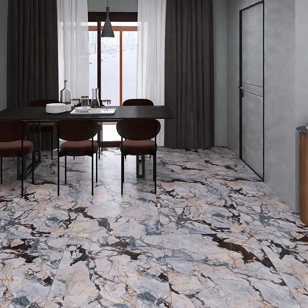 Stone-Look Polished Porcelain Floor Tile 750x1500mm