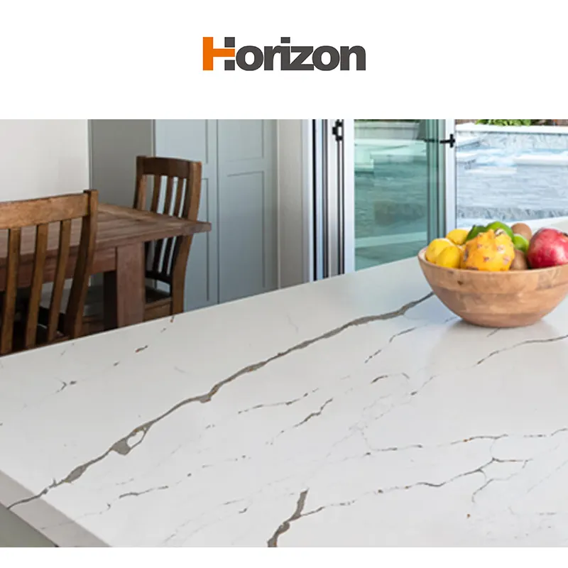 Calacatta White Engineered Quartz Slab 3200x1600mm
