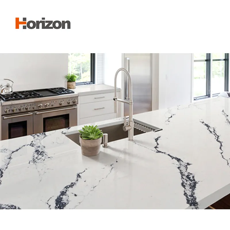 Calacatta White Engineered Quartz Slab 3200x1600mm