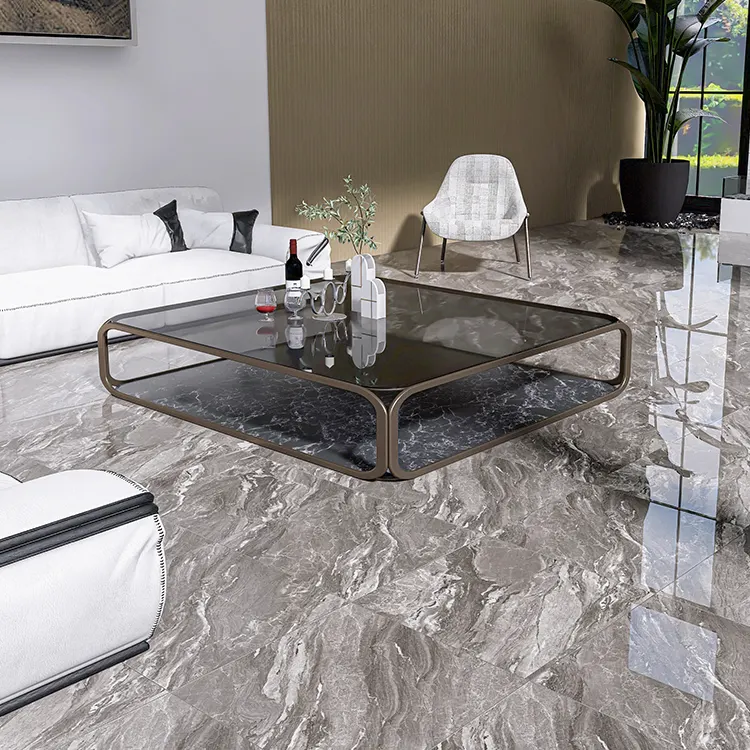 Marble-Look Polished Porcelain Wall And Floor Tile 600x600mm