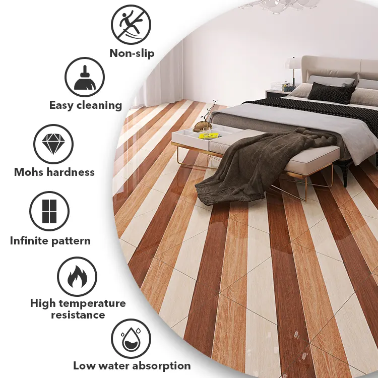 Wood-Look Porcelain Floor Tile 600x600mm