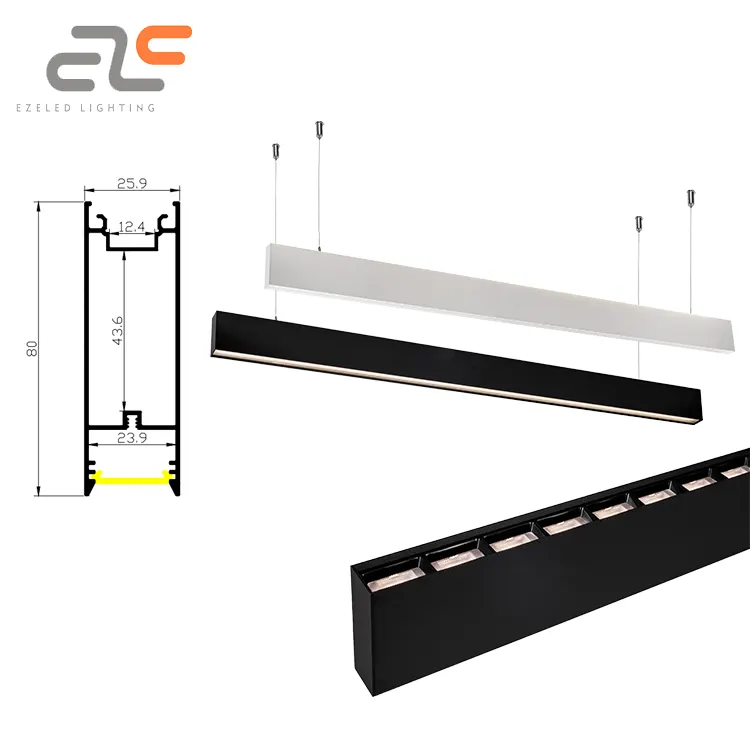Anti-Glare Surface-Mounted Aluminum Linear LED Pendant Light 192-840W