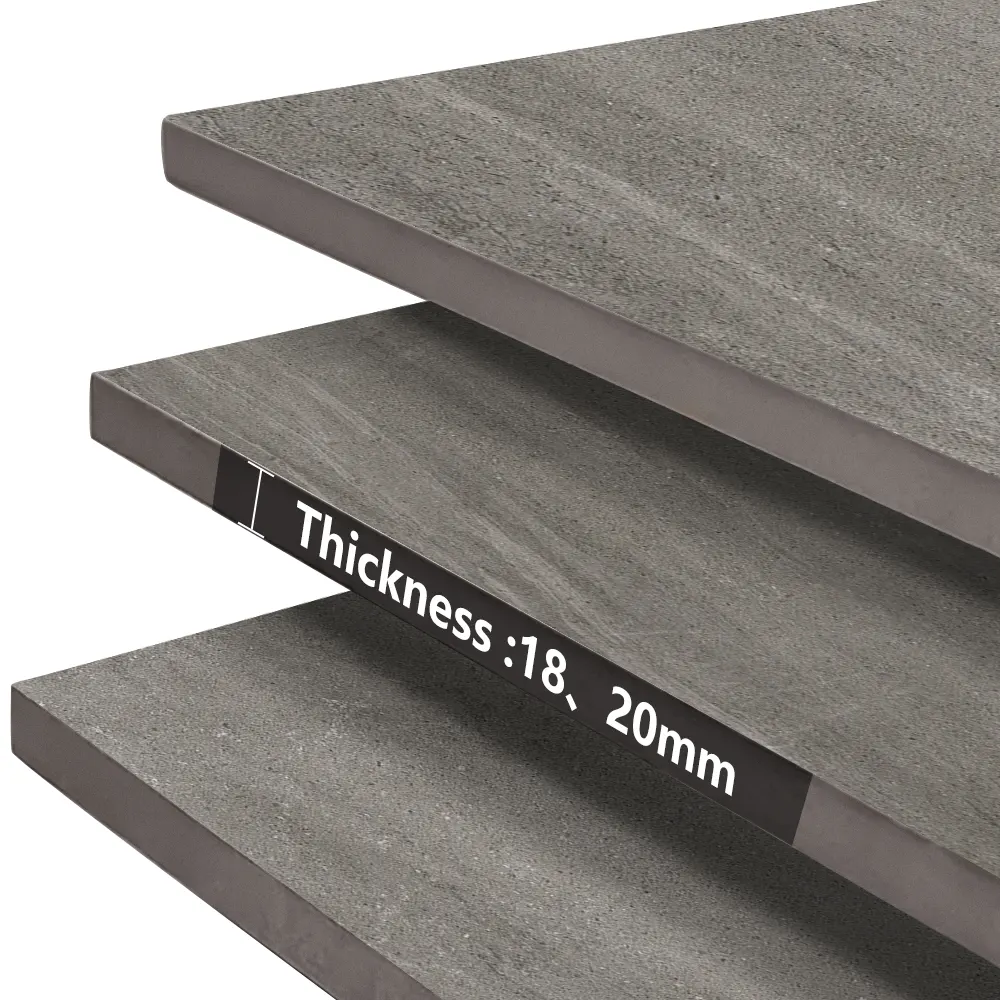 Non-Slip Stone-Look Gray Porcelain Outdoor Tile 600x1200mm