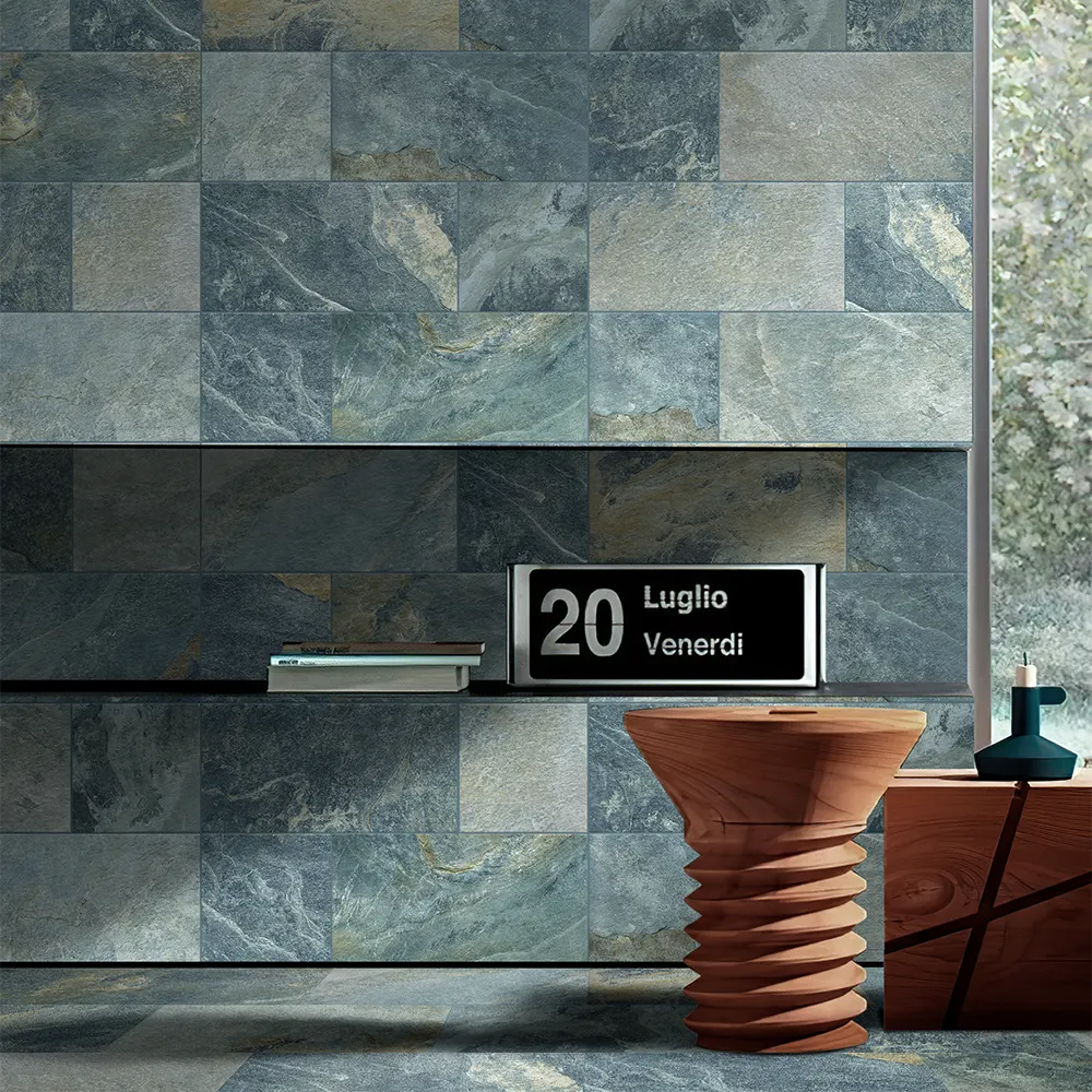 Non-Slip Stone-Look Porcelain Swimming Pool Tile 300x600mm