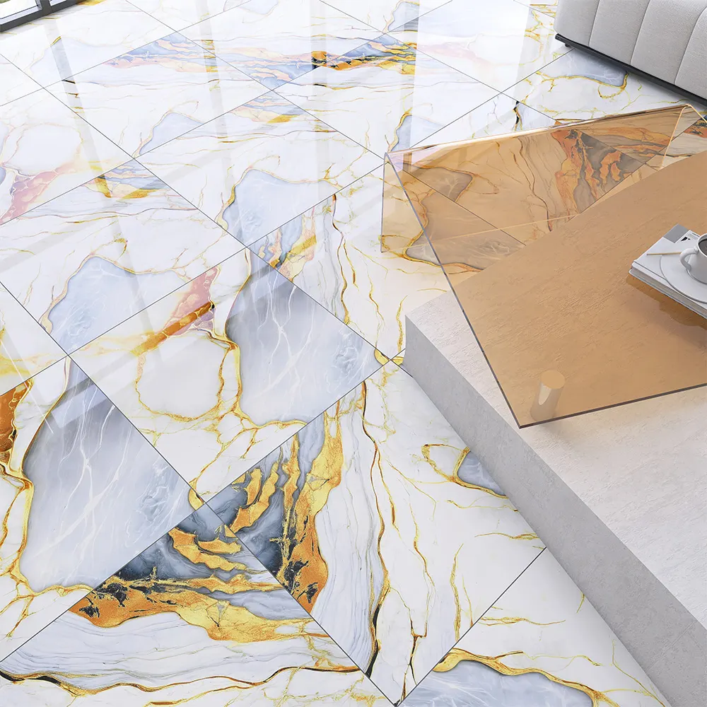 Non-Slip Stone-Look Polished Porcelain Wall Tile 600x600mm