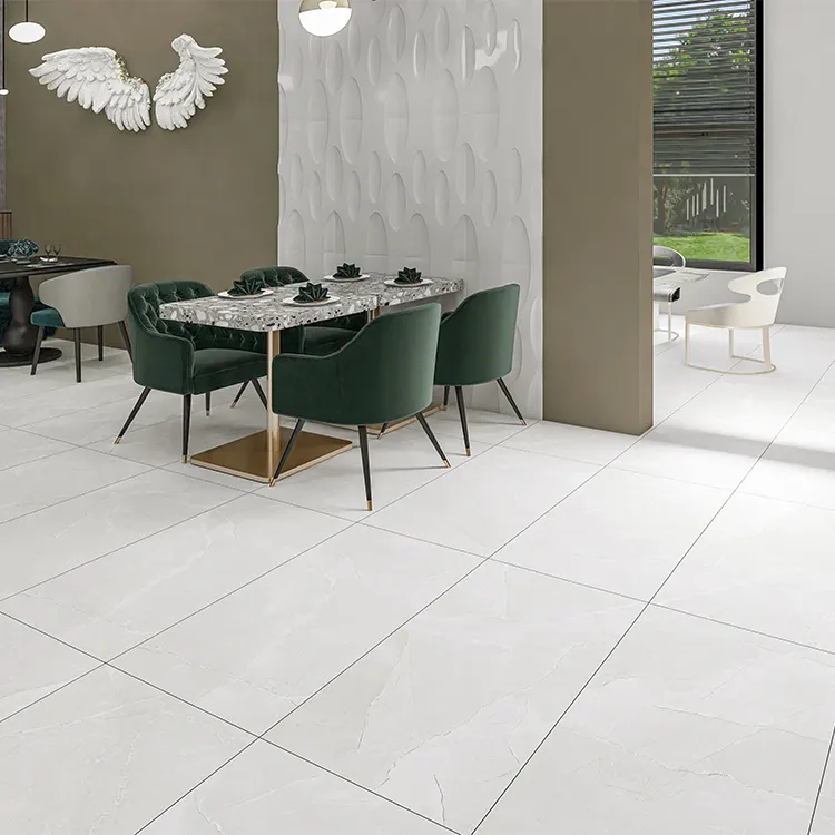 Marble-Look Gray Glazed Ceramic Floor Tile 600x1200mm